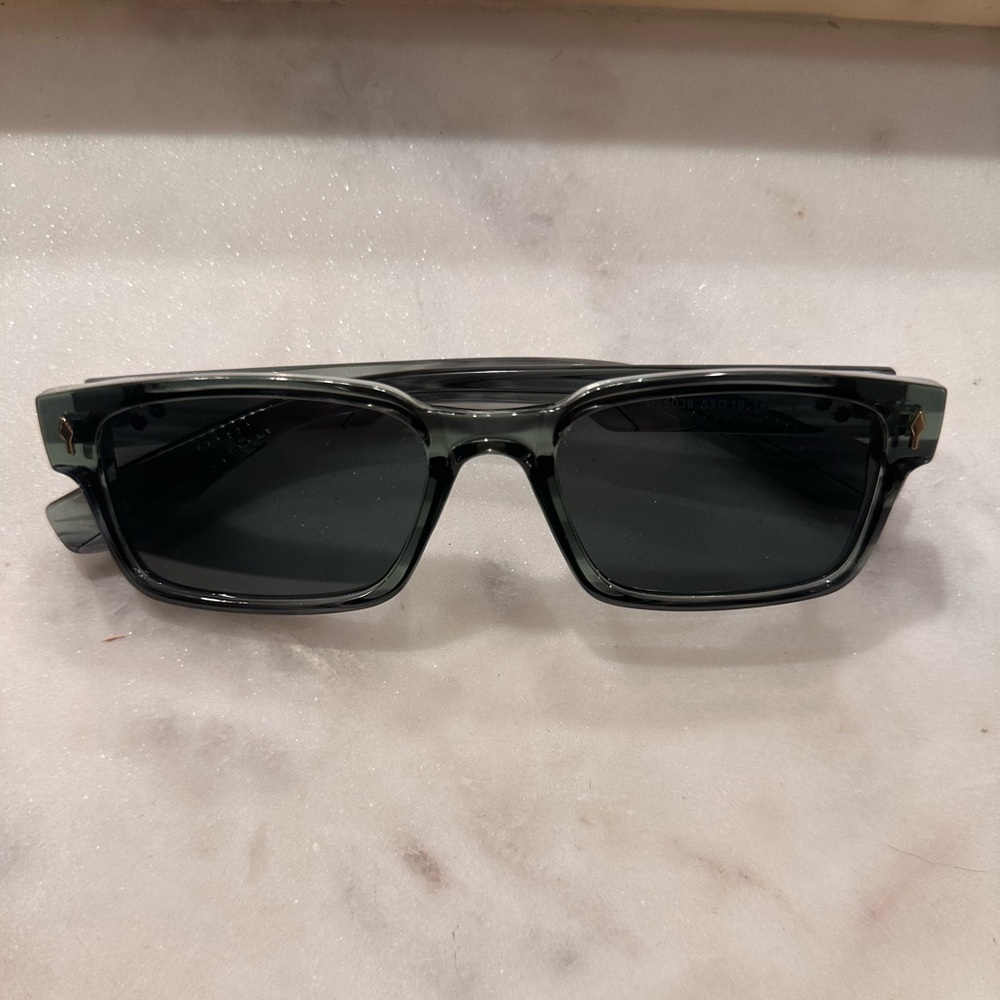 Striped Gray Blue Unisex Oval Sunglasses